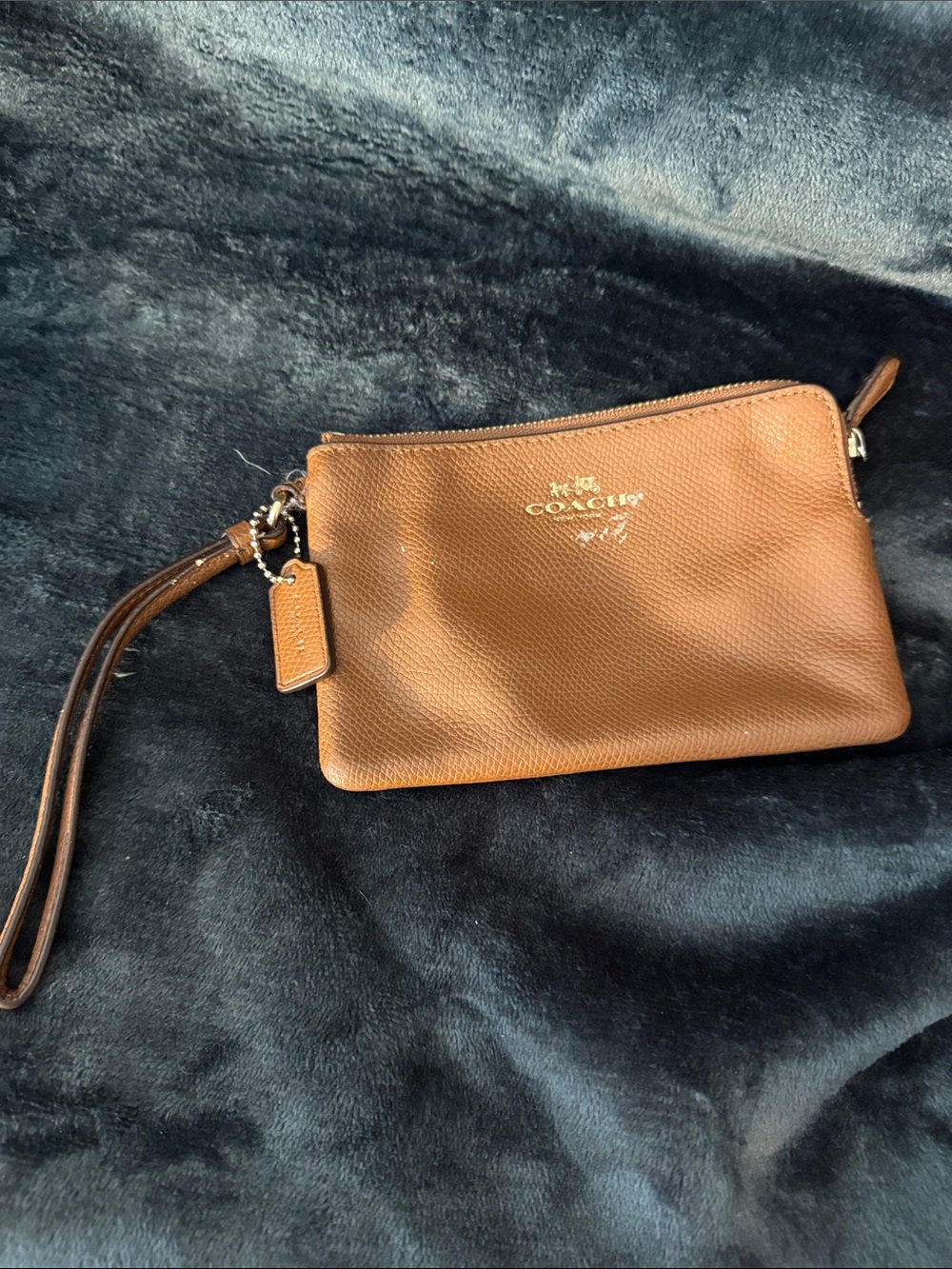 Coach Brown Leather Wristlet Pouch